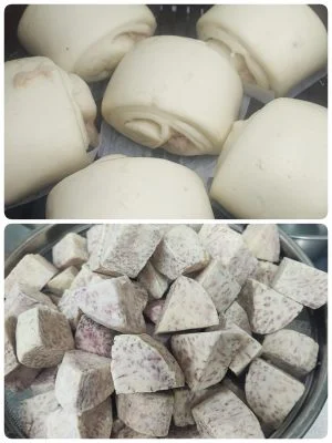 通販でお取り寄せ！温めるだけでゴロゴロとした果肉感が楽しめる、台湾味の冷凍タロイモ饅頭