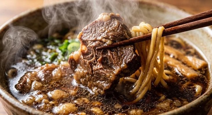 通販でお取り寄せ！温めるだけでホロホロの牛肉と極上スープが味わえる、台湾味の冷凍・本格牛肉麺