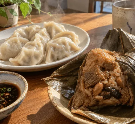 市販の冷凍餃子を水餃子にすると破れる悩みを解決！絶対に失敗しない台湾厚皮水餃子と、美味しく温めたちまき（肉粽）