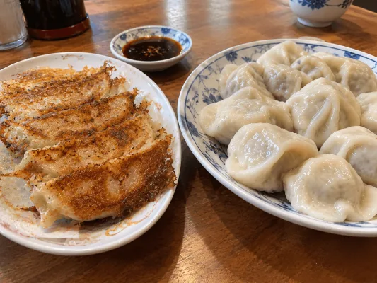 中華料理と中国料理の違いがわかる、日本の焼き餃子と本場台湾の厚皮水餃子の比較
