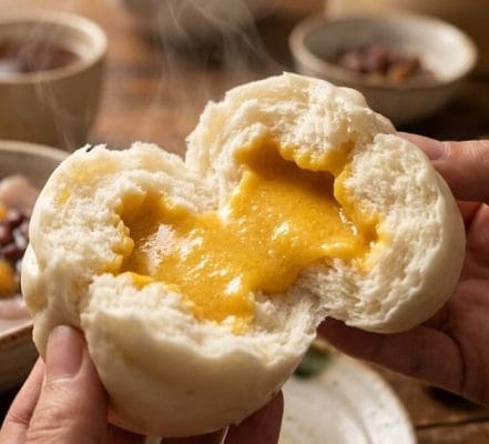 黄金色の特製カスタード餡がとろけ出す台湾スイーツ「流沙包（リュウサーバオ）」と秋冬定番のタロイモ